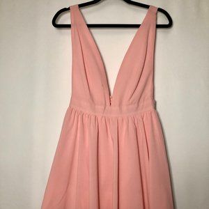 🍀TOBI Light Pink Mini Dress w/ Plunging Neckline